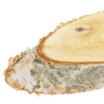 Product Oval birch slices, natural wood slices, decorative, 18-22cm, 10-piece set, wood decoration, engraved