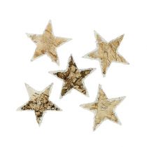 Product Birch stars snowed 4cm natural 60 pcs