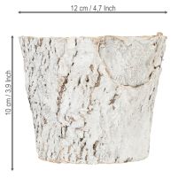Product Birch pot, medium size, plant pot, birch, white, Ø12cm, H10.5cm, 4 pieces