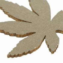 Product Scatter decoration leaves yellow, brown, platinum assorted 4cm 72 pcs