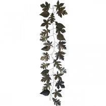 Product Wall decoration metal garland leaves brass L100cm W27cm