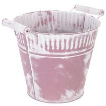 Product Tin bucket, purple and white washed, Ø19cm H17cm, 1 pc.