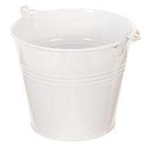 Product White tin buckets Ø14cm H12cm 6 pcs