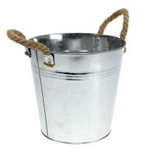 Product Metal bucket with rope handles shiny Ø22cm