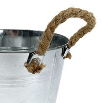 Product Metal bucket with rope handles shiny Ø22cm
