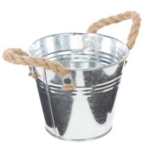Product Glossy metal bucket with rope handles, Ø12cm
