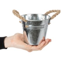 Product Glossy metal bucket with rope handles, Ø12cm
