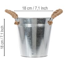Product Glossy metal bucket with rope handles, Ø18cm
