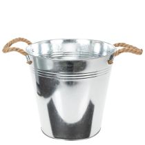 Product Glossy metal bucket with rope handles, Ø25cm