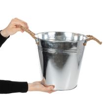 Product Glossy metal bucket with rope handles, Ø25cm