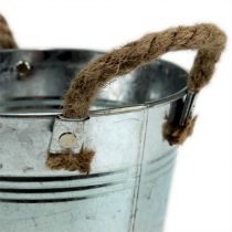 Product Tin bucket with rope handles shiny Ø18cm