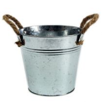 Product Metal bucket with rope handles shiny Ø25cm