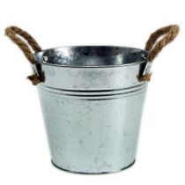 Product Tin bucket with rope handles shiny Ø25cm