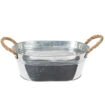 Product Oval tin bowl silver 30cm x 17cm x 10cm