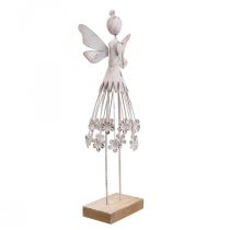 Blossom fairy table decoration spring metal decoration fairy white H30.5cm