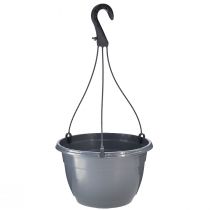 Product Hanging flower basket anthracite plant pot for hanging Ø25cm H50cm