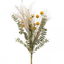 Artificial flowers Craspedia feather grass eucalyptus 55cm bunch