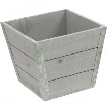 Product Flower box wooden planter shabby chic gray 19x19x15.5cm