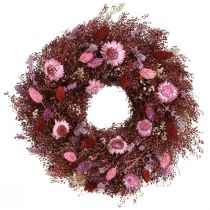Product Dried Flower Wreath Burgundy Pink Ø25cm