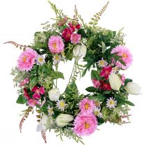 Product Flower wreath artificial door wreath spring summer Ø30cm H9cm