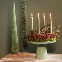 Product Metal Decorative Bowl in Green, Trophy Shape, 30cm Diameter for Indoor Table Decorations