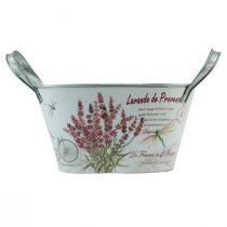 Product Flower bowl with handles oval metal lavender 32×15×15cm