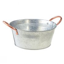 Product Flower bowl round with handles metal bowl Ø21cm H9.5cm
