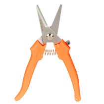 Product Precision Flower Pruning Shears with Orange Handle, Stainless Steel Blades, 19 cm
