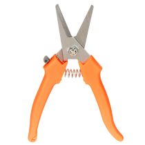 Product Precision Flower Pruning Shears with Orange Handle, Stainless Steel Blades, 19 cm