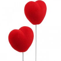 Product Flower plug decoration heart red heart plug 6x6cm H26cm 18 pcs