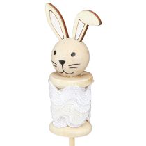 Product Flower Stick Rabbit Wood Natural, Brown, White L32cm 8 pcs