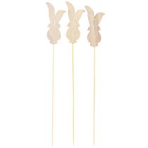 Product Flower Stick Wooden Decoration Rabbit Head on Stick 11cm 12 Pcs