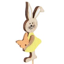Product Flower Sticks Easter Rabbits Decoration Wood Colored 5x8cm 16 Pcs