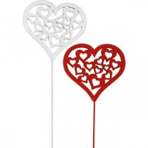 Flower plug heart red, white decorative plug Valentine&#39;s Day 7cm 12pcs