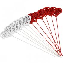 Product Flower plug heart red, white decorative plug Valentine's Day 7cm 12pcs