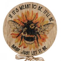Product Flower plug wooden bee decorative plug with saying 7x27.5cm 12 pieces