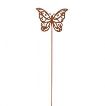Product Flower plug metal rust butterfly decoration 10x7cm