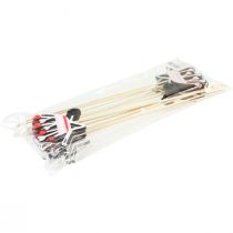 Product Flower Stick Wheelbarrow Wooden Hearts Colored 9x6.5cm 12 Pcs