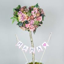 Bouquet dahlia and protea, silk flowers, summer decoration L25cm