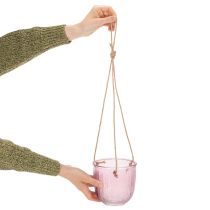 Product Glass flower pot/hanging lantern, purple/green, 14cm, 2 pieces