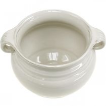 Product Flower Pot with Handle Planter Ceramic Plant Pot White Ø14cm
