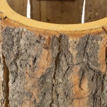 Product Flowerpot wooden planter bark and mouse rust H24cm