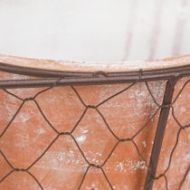 Product Flowerpot Ceramic Wire Basket Brown Terracotta L38.5cm
