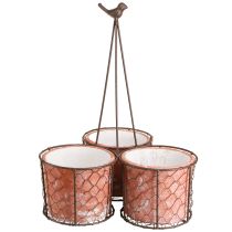 Product Flowerpot Ceramic Mesh Basket Metal Brown Ø30cm H11.5cm