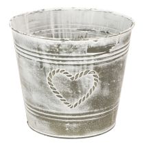 Product Shabby Chic Flower Pot, Metal Planter, Heart-Shaped, Ø17.5cm, H15.5cm