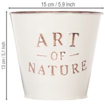 Product Zinc flower pot, cream, Ø15cm H13.5cm