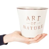 Product Zinc flower pot, cream, Ø15cm H13.5cm