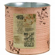 Product Flower pot decoration tin salmon metal plant bucket Ø15.5cm H15cm