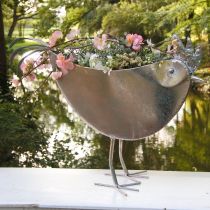 Flower Pot Chicken Metal Bird Metallic Rosé 51×16×37cm