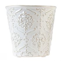 Product Flower pot ceramic planter white cream beige Ø13.5cm 2pcs